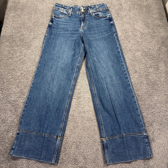 Dear John Denim - Dear John Jeans Womens 27 Wide Leg High Rise Cropped Blue Denim DPMS5A700-TYN